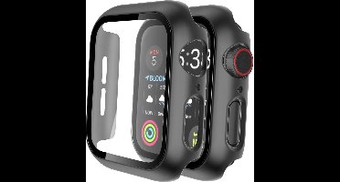 Screenprotector + Hoesje geschikt voor Apple Watch Series 6 44 mm - Screen Protector Glas Transparant