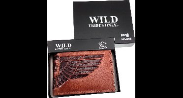 WILD TRIBES ONLY... RFID Portemonnee Heren - Geroosterde Bruin Echt Leer - Horizontal