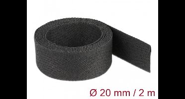 Delock Fabric heat shrink tube 2 m x 20 mm shrinkage ratio 2:1 black