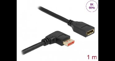 Delock DisplayPort extension cable male 90° right angled to female 8K 60 Hz 1 m