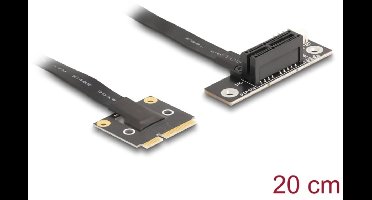 Delock Adapter Mini PCIe male to PCIe 3.0 x1 female 90° angled with cable 20 cm
