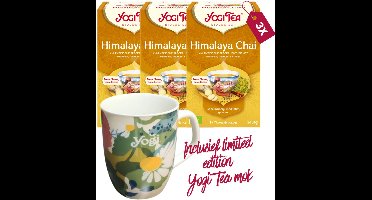 Yogi Tea Himalaya Chai bio - 3 pakjes - inclusief limited edition Yogi Tea mok