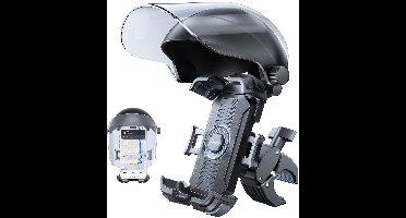 Telefoonhouder Motor met Zonneklep - Scooter & Fiets - 360 Graden Verstelbaar - Zwart - Joyroom