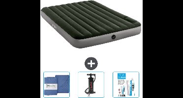 Intex Luchtbed - 2-Persoons - 152 x 203 x 25 cm - Groen - Inclusief Hoeslaken - Pomp en Reparatieset