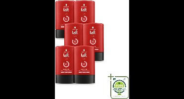 6 x Taft - V12 - Styling Gel - Supersnelle hold - 300 ml - Grootverpakking - Styling Gel - Snel Drogen - Hold 12/15 - Vegan Styling Gel - Alcoholvrij Styling Gel