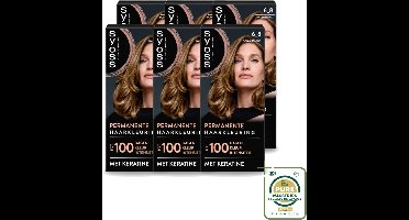 6 x SYOSS - Permanent Coloration 6-8 - Haarverf - Permanente Haarkleuring - Donkerblond - Grijsdekking - Haarkleuring - Permanent Haarkleuring - Donkerblond - Grijsdekking - Haarverf