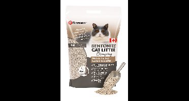 Flamingo Kattenbakvulling – klontvormende kattenbakvulling – met actieve koolgranulaat – fijne korrels – geurloos & stofarm – 12L (12KG) – Premium Line – geschikt voor kittens – sterke geurabsorptie