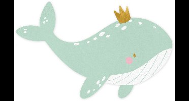 PartyDeco - Servetten - Walvis met Kroontje - 20 stuks - Babyborrel - Babyshower - Versiering