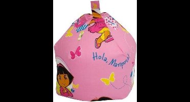 Nickelodeon - Dora the Explorer - Zitzak - Poef - Hoes - 55x55x50 Cm - Met rits - katoen - Zonder vulling - Kinderkamer - Meisjes - Roze.