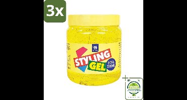 3 x Hegron - Styling Haargel - Extra Strong - Voor Sterke Fixatie - 500 ml - Grootverpakking - Styling Gel - Haartype - Hold - Fixatie - Krachtige Hold