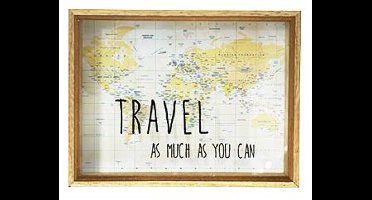 Cosy @ Home Spaarpot Travel Hout 26x20xh6cm