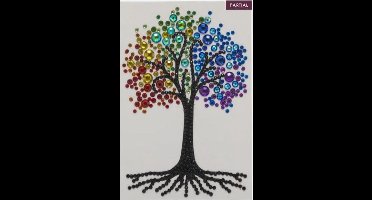 Diamondpainting Crystal Art Kaart Regenboogboom 10x15cm