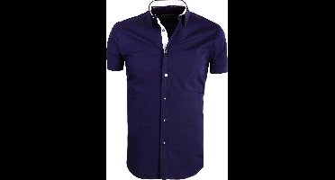 Carisma Overhemd Korte Mouw Effen Blauw 9102 - XXL