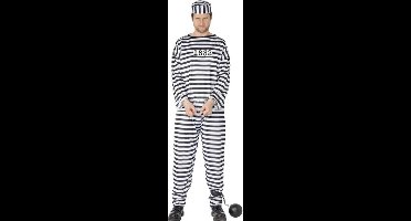 Smiffys Boeven kostuum - voor heren - polyester - boef Carnavalskleding - boevenpakken- gevangeniskleding 52/54