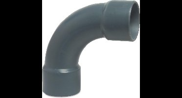 Mega Bocht 90° PVC-U 63 mm lijmmof 16bar grijs type handgevormd