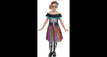 Smiffys Kinder Kostuum -Kids tm 6 jaar- Day Of The Dead Girl Multicolours