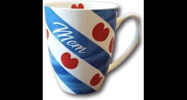 Mok/beker met de Friese tekst : Mem (mamma) en met Friese vlag.