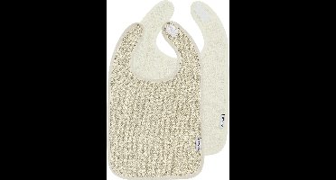 Meyco Baby Popcorn Slab Met Klittenband - 2 Stuks - Naturel/Soft Sand