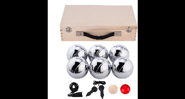 Metalen Jeu de Boules - 6 ballen in houten kist - Luxe set - Pétanque - Boules - Metalen ballen - Geschikt voor elke Jeu De Boules baan - Longfield