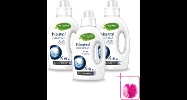 3 x Neutral - Vloeibaar Wasmiddel - Donkere Was - Gevoelige Huid - 0% Kleurstof & Parfum - 20 Wasbeurten - Bulkverpakking - Donker was - Douchemop - Gevoelige huid