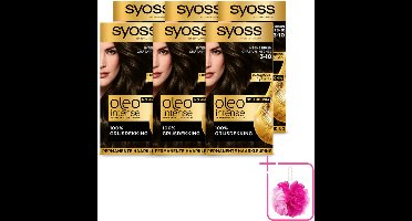 6 x SYOSS - Oleo Intense 3-10 - Haarverf - Permanente Haarkleuring - Intense Bruin - Langdurige Kleur - Bulkverpakking - Haarkleur - Olie-geactiveerde kleur