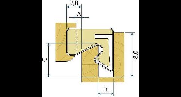 Q-Lon 3034 Groefbreedte 27-30mm per 25M Zwart