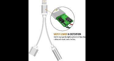 eforyou Lightning-compatibele 2-in-1 Audio Adapter Splitter - Opladen & Audio Tegelijk - Geschikt voor iPhone 14 / 13 / 12 / 11 / SE