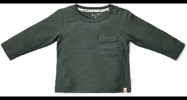 Little Dutch – Shirt lange mouw – night green met borstzakje – maat 98 – Forest Friends