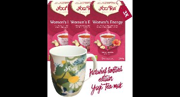 Yogi Tea Women's Energy Bio - 3 pakjes - inclusief limited edition Yogi Tea mok