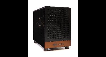 Zakelijke Ryzen 7 Silent Workstation - Computer Met Echt Walnoot Hout - Stijlvol Klein en Compact - R7 5700G 8-Core Desktop PC - 250GB SSD - 16GB RAM - Gamdias Athena M4M WOOD
