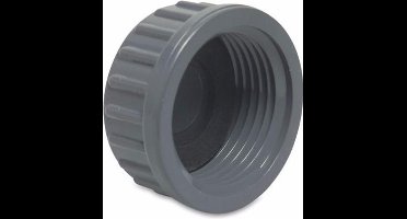 Mega Eindkap PVC-U 1/2" binnendraad 10bar grijs type vlak