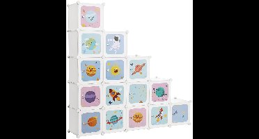 Cube opbergsysteem met 15 vakken - voor kinderen - wit