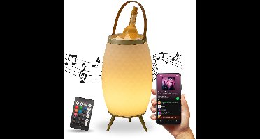 FlinQ Bali XL - Speaker Lamp - Draadloze Speaker - Wijnkoeler - Tafellamp - Bluetooth - RGB - Wit