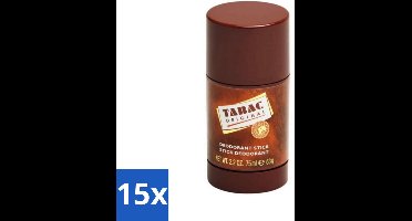 15 x Tabac Original - Deodorant Stick - Langdurige frisheid - 75 ml - Voordeelverpakking - 15 stuks
