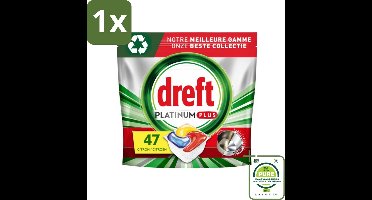1 x Dreft Platinum Plus - All In One - Vaatwascapsules - Anti-Matt Technologie - Citroen - 47 Afwasbeurten - Vaatwascapsules - Vaatwasser Capsules - Vaatwasmiddel - Vaatreiniger - Schoon Vaat