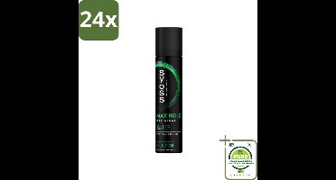 Syoss - Max Hold - Haarspray - Compacte Fixatie - 75 ml - Voordeelverpakking - 24 stuks - Haarspray - Fixatie