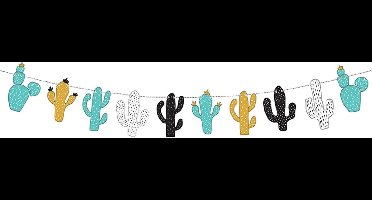 PARTYDECO - Kartonnen cactus met stippen slinger - Decoratie > Slingers en hangdecoraties