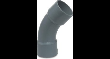 Mega Bocht 45° PVC-U 125 mm lijmmof 12,5bar grijs type handgevormd