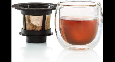 Finum Glas + Filter + Deksel - 200 ml - Zwart