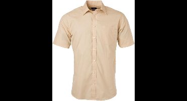 Daiber Herenshort Poplin Shirt met korte mouwen (Steen)