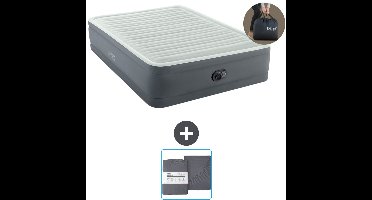 Intex Luchtbed - 2-Persoons - 152 x 203 x 46 cm - Grijs - Inclusief pomp en Hoeslaken