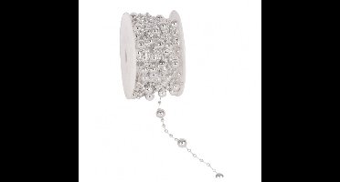Metallic balletjes cadeaulint Zilver – 8 mm × 10 m – Metallic