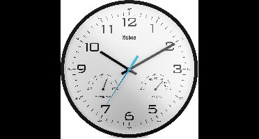 Mebus Wandklok Quarz met Thermometer & Hygrometer Ø30cm