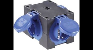 PCE 9430406 Stopcontactsplitter 3-voudig Zwart, Blauw