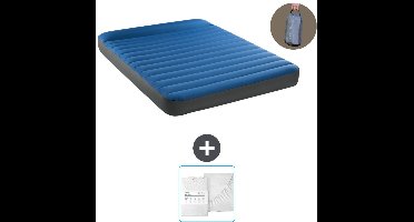 Intex Luchtbed - 2-Persoons - 152 x 203 x 22 cm - Blauw - Inclusief pomp en Hoeslaken