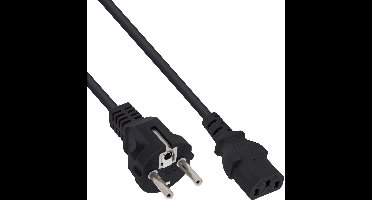 C13 (recht) - CEE 7/7 (recht) stroomkabel - 3x 0,75mm / zwart - 0,30 meter