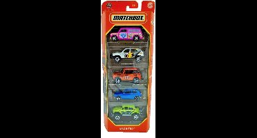 MATCHBOX MBX RETRO CAR SET AUSTIN MINI, VW GOLF, BUSHWACKER, HONDA CIVIC, VW BEETLE DESIGNED FOR LIFETIME METAL (1:64)