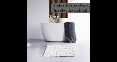 Douchemat - 60 x 60 (centimeter) - Luffa - Antislip - Zacht Comfort - Kleur : Wit