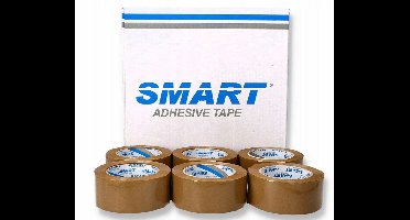 SMART Solvent Verpakkingstape Rubber Bruin 6 Rol - Extra Sterk