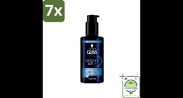 7 x Gliss - Haarserum - Night Elixer - Overnight Moisture - Hydratatie en Glans - 100 ml - Grootverpakking - Haar Serum - Nacht Serum - Hydraterend Serum - Gliss Night Elixir - Haarverzorging